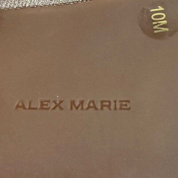 Alex Marie Metallic Gold Cork Heel Toe Peg Sandal Metal Accents 10M - Picture 9 of 9